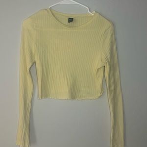 Yellow long sleeve crop top